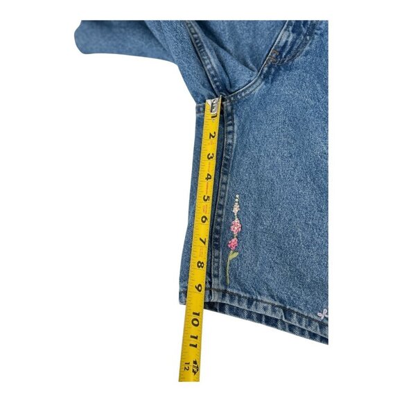 Empyre Floral Embroidered Women's Size 30 Blue Jean Shorts Colorful Coquette - Picture 12 of 13